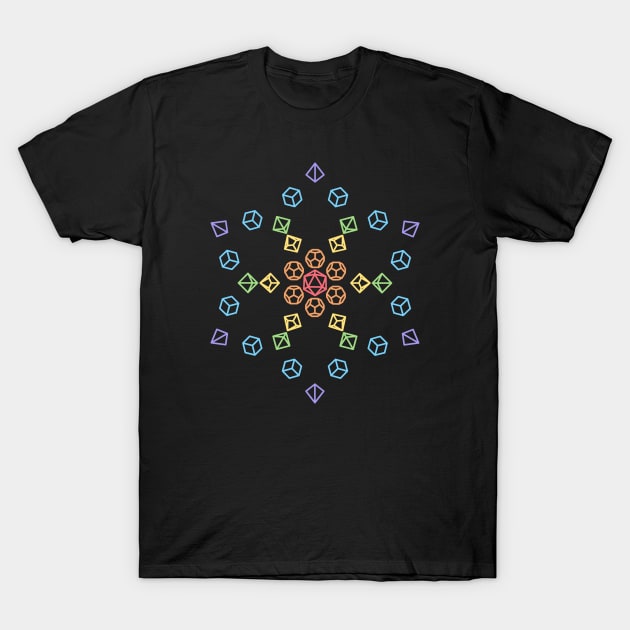 Flower Rainbow Polyhedral Dice T-Shirt by OfficialTeeDreams